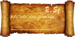 Rákóczi Szabina névjegykártya
