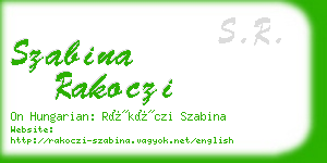 szabina rakoczi business card